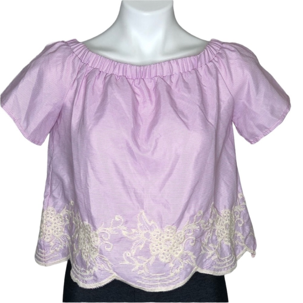Daily Special striped off the shoulder top, large